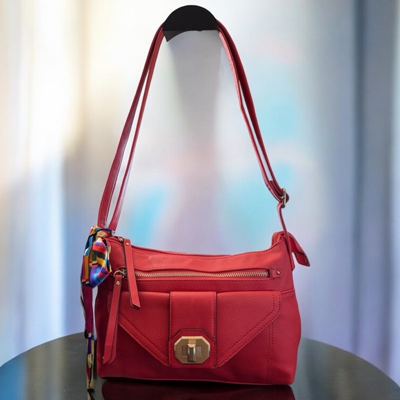 Rosetti Handbags - Rosetti Pink Red Shoulder Crossbody Bag Adjustable Strap w/ Free Bag Scarf